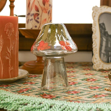 artipur COTTAGE】リサイクル押し花ガラスきのこ オブジェ｜てんとてん