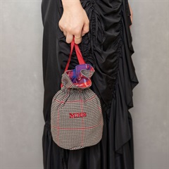 【Mima Hi Seven】播州織 わたがし巾着 BAG in bag てんとてん別注＜数量限定＞(千鳥格子)