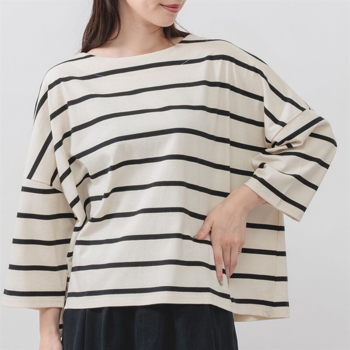 【M.M.O】バスクアソート7分袖ボーダーTシャツ