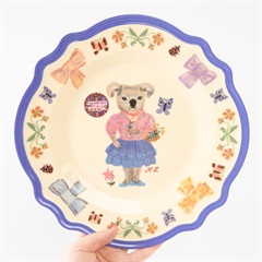 【rice】Nathalie Lete Melamine Vintage Dinner Plate 28cm(Blue)