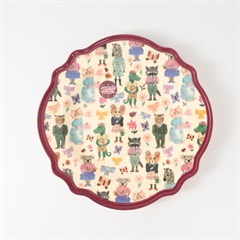 【rice】Nathalie Lete Melamine Vintage Dinner Plate 28cm(Bordeaux)