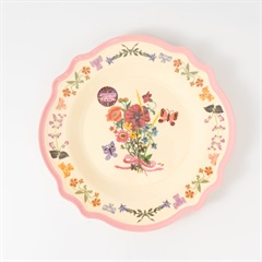 【rice】Nathalie Lete Melamine Vintage Dinner Plate 28cm(Pink)
