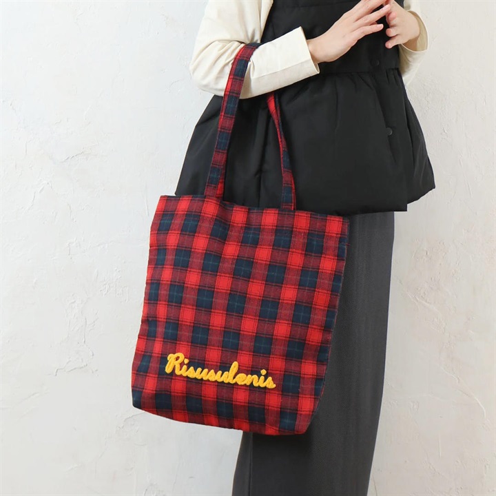 【SOBIA】ロゴサガラ刺繍チェックトートバッグ