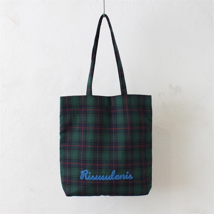 【SOBIA】ロゴサガラ刺繍チェックトートバッグ