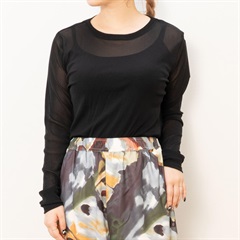 【hunch】パワーネットクルーネックシアー長袖カットソー(07BLACK)