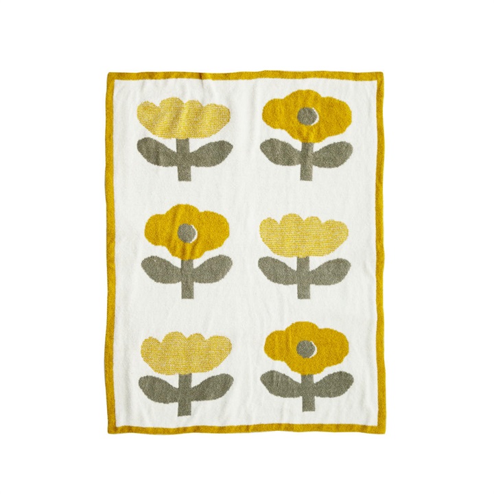 Irodori Flower イロドリフラワー フェザーニットブランケット L