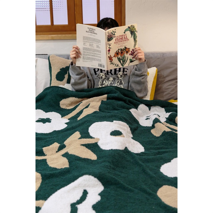 Irodori Flower イロドリフラワー フェザーニットブランケット L