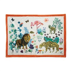 【Nathalie Lete】Double layer Blanket ダブルレイヤーブランケット 両面デザイン(Jungle-Beige)