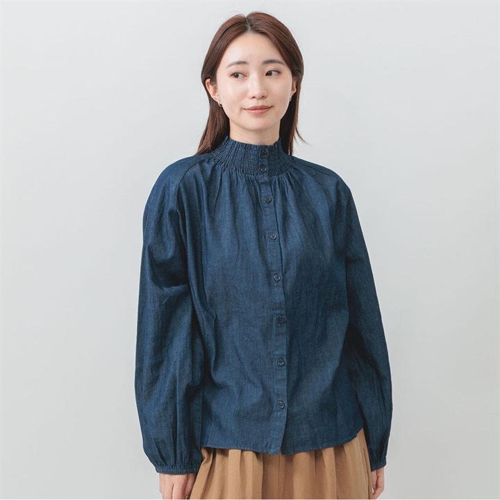 【M.M.O】デニムシャーリングブラウス