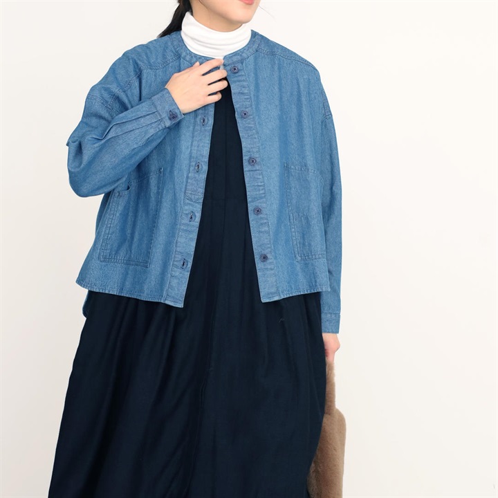 【m.n】デニムワイドシャツ