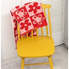 【Casselini HOME】フラワージャガードタオル(レッド)