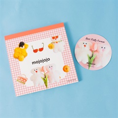 ＜セット商品＞【mojojojo】スクエアメモ＋ステッカー(くまピクニック)