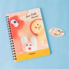 ＜セット商品＞【mojojojo】ノート＋ステッカー(ねこうさぎひよこ)