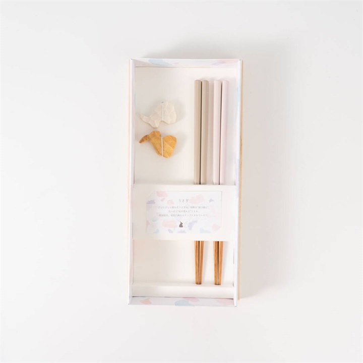 enne エネ 箸(23cm)×箸置き 桐箱入りペアギフトセット