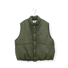【AUG】ナイロンバルーン前開きベスト(85/KHAKI)
