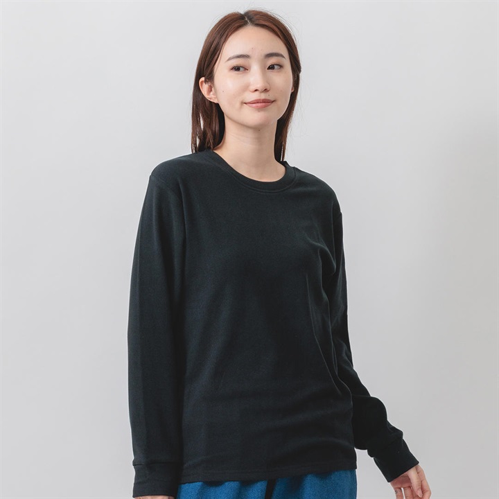 【M.M.O】もっちりスムース クルーネック 長袖カットソー