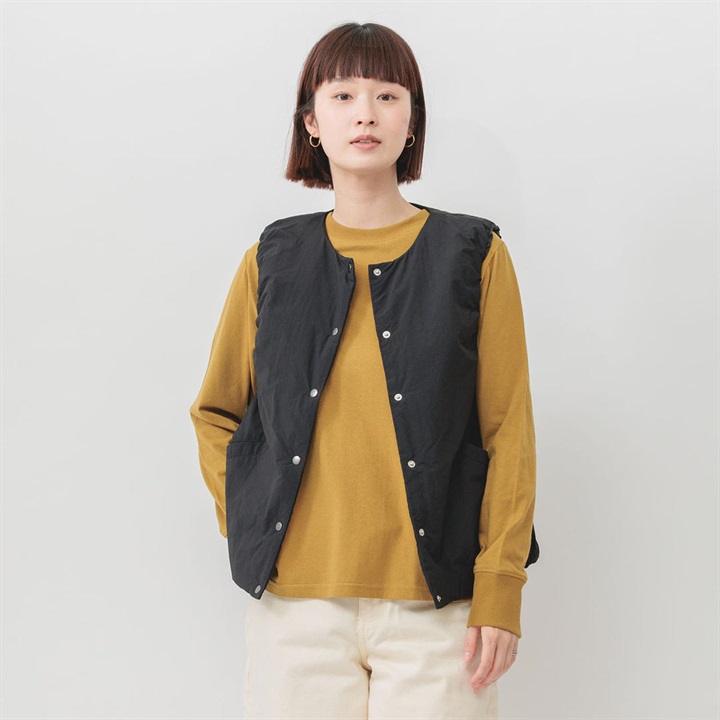 【M.M.O】ナイロンワッシャー前開きベスト