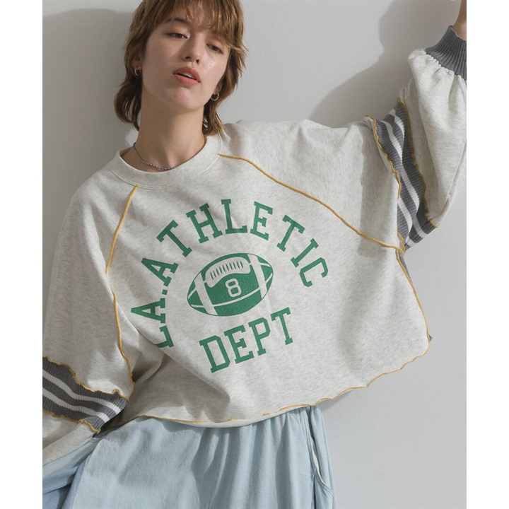 【en haut】ボリューム長袖ロゴスウェット