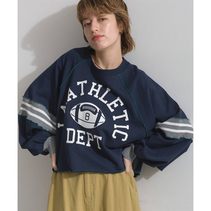 【en haut】ボリューム長袖ロゴスウェット