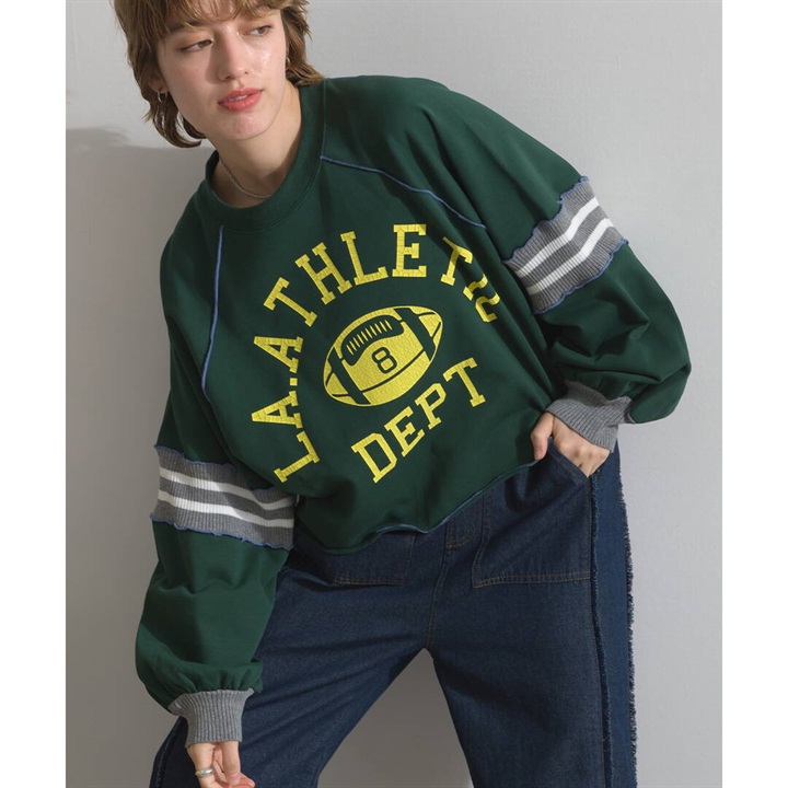 【en haut】ボリューム長袖ロゴスウェット