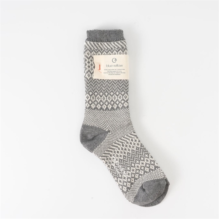 【blue willow】コットン柄編みソックス