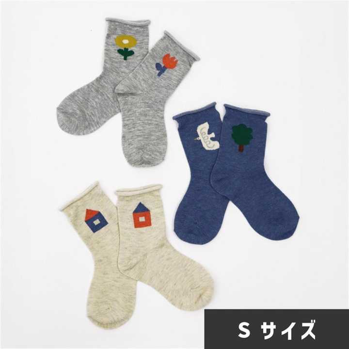 【stample】バードハウス メランジクルーソックス3P