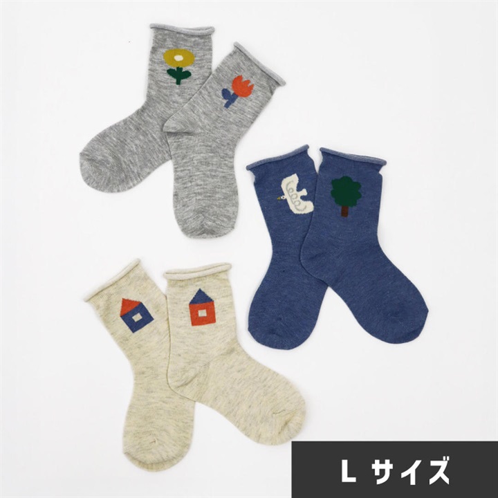 【stample】バードハウス メランジクルーソックス3P