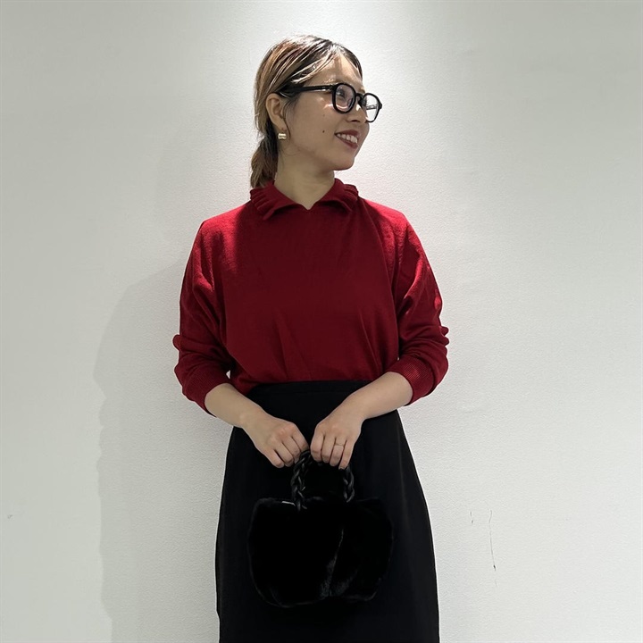 Cion】ウールフリルカラー長袖ポロニット｜てんとてん｜インテリア雑貨