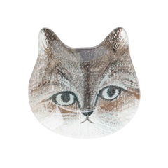 【松尾ミユキ】Cat face glass flat plate キャットフェイスガラスプレート(Lin)
