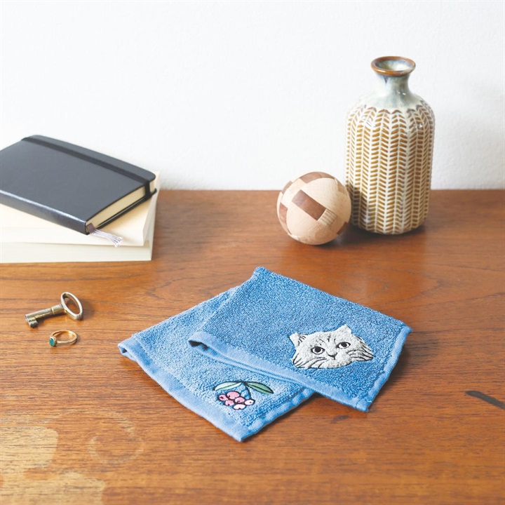 【松尾ミユキ】Bamboo Hand towel Cat バンブーハンドタオル