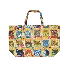 【Nathalie Lete】Pocketable bag ポケッタブルバッグ Cats/Dogs/Rabbits(Cats-YE)