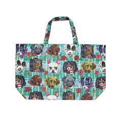 【Nathalie Lete】Pocketable bag ポケッタブルバッグ Cats/Dogs/Rabbits(Dogs-GR)