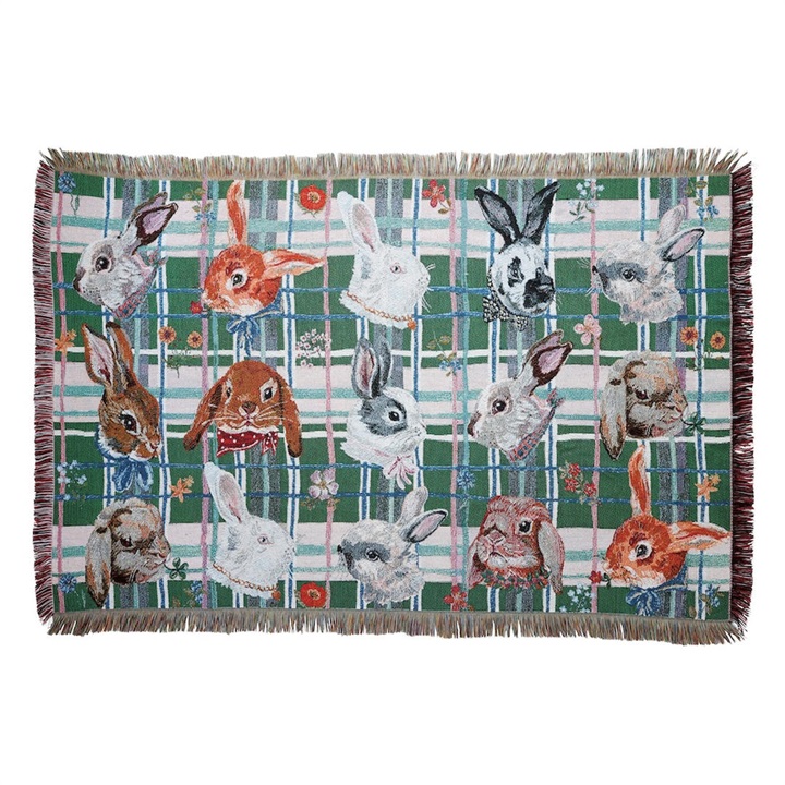 【Nathalie Lete】Tapestry Rug タペストリーラグ Cats/Dogs/Rabbits