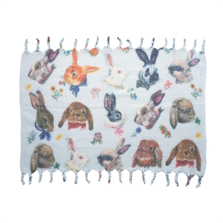 【Nathalie Lete】Shaggy blanket シャギーブランケット Cats/Dogs/Rabbits