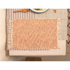【Craft India】ミックス ランチマット(レッド)
