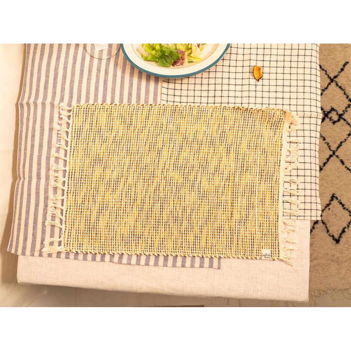 【Craft India】ミックス ランチマット(イエロー)
