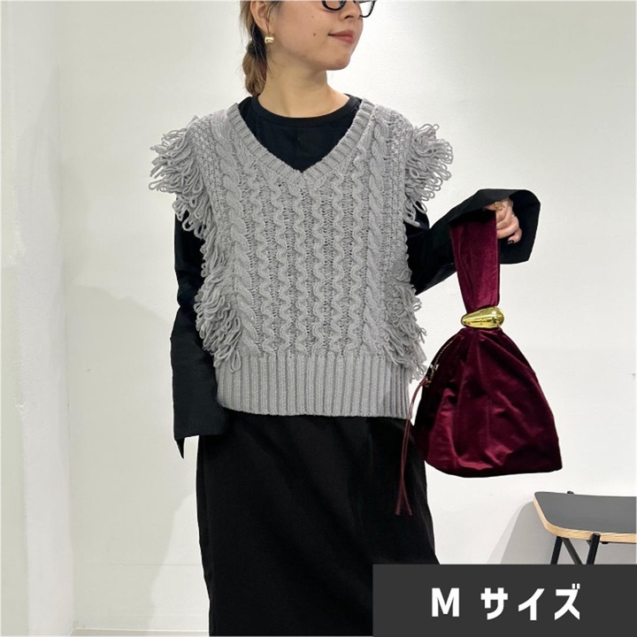 【choette】フリンジニットベスト