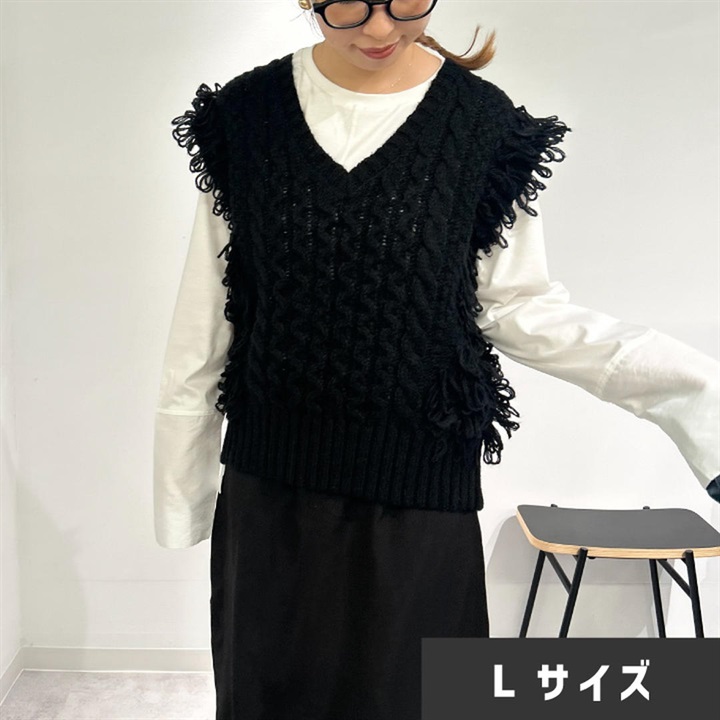 【choette】フリンジニットベスト