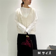 【choette】シャギーニットベスト(ivory（M）)