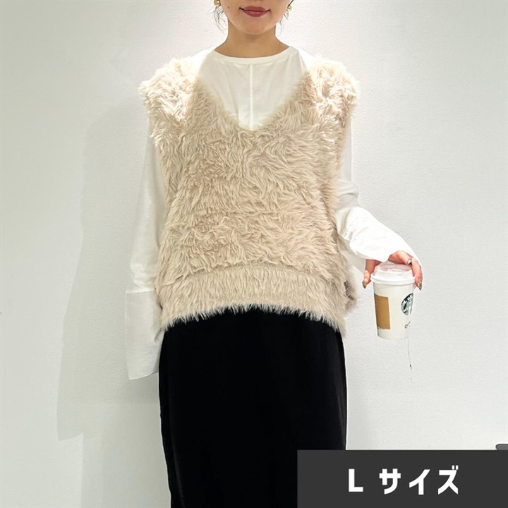 【choette】シャギーニットベスト