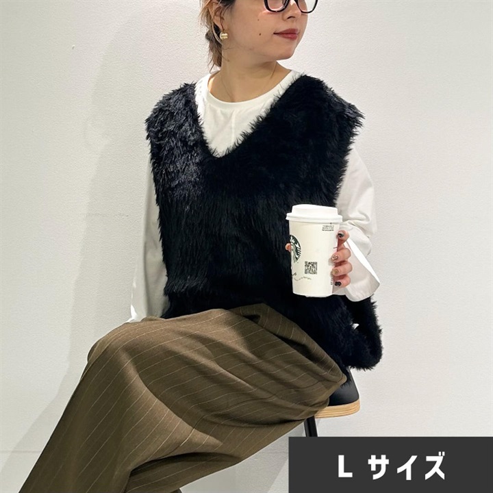 【choette】シャギーニットベスト