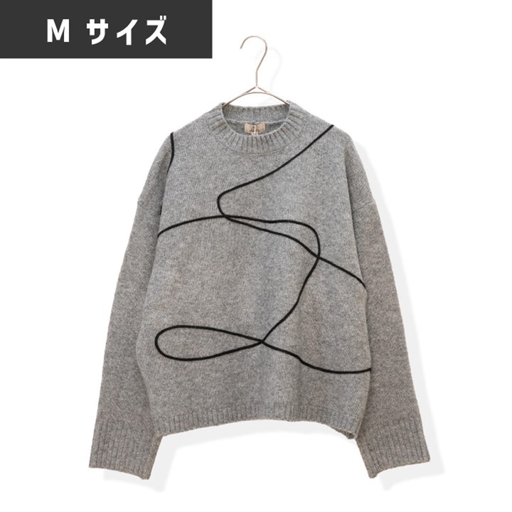 【choette】長袖リンキング柄ヤクライクニット