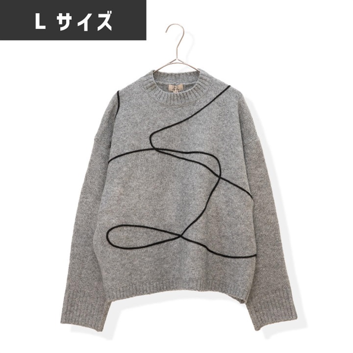 【choette】長袖リンキング柄ヤクライクニット