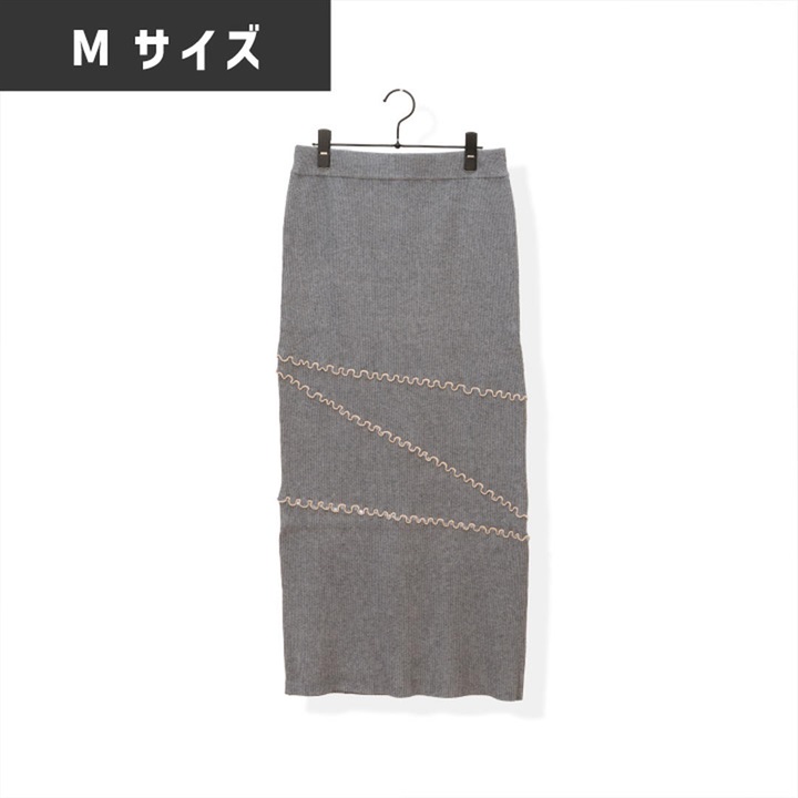 【choette】配色メローニットスカート