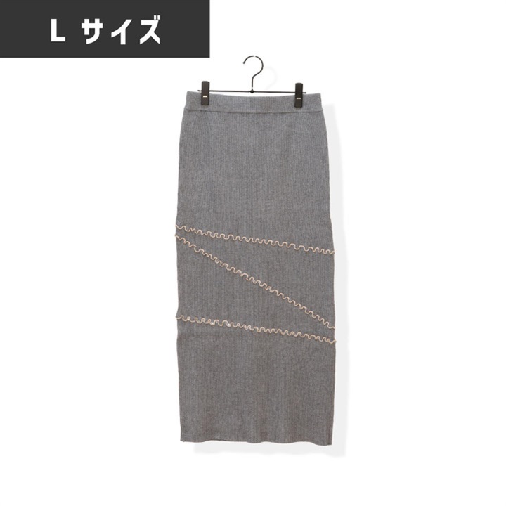 【choette】配色メローニットスカート