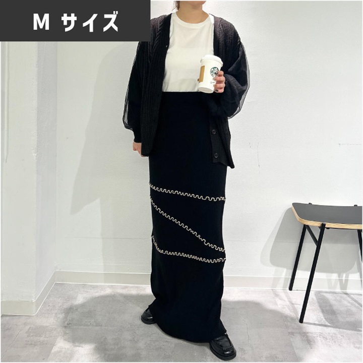 【choette】配色メローニットスカート