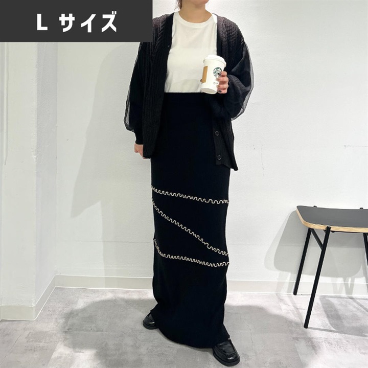 【choette】配色メローニットスカート