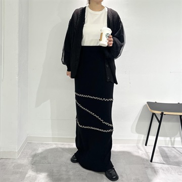 【choette】配色メローニットスカート