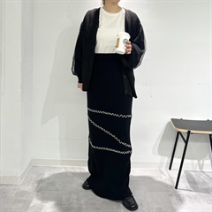 【choette】配色メローニットスカート