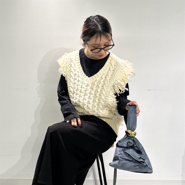 【jou jou lier】ベロアワンハンドルバッグ